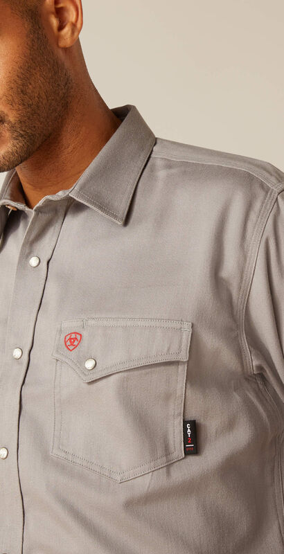 FR Solid Classic Fit Snap Work Shirt 01